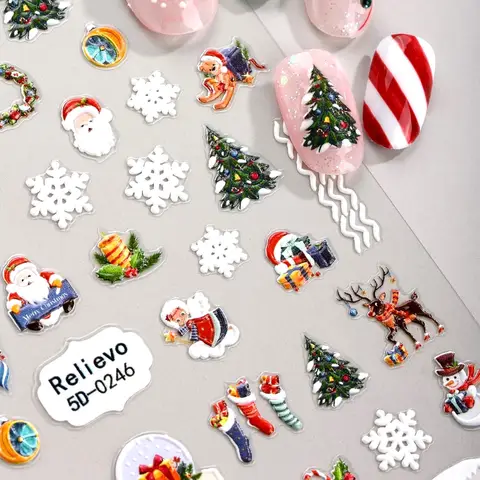 【Christmas Edition】MeoMagic Christmas gel nail stickers Self Adhesive Nail Decoration 5D-0246 (Only stickers)