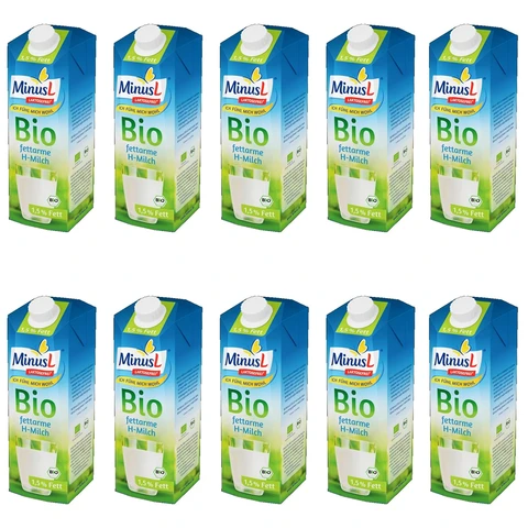 Minus L Bio 1,5% Laktosefreie H-Milch 1 l * 10 1 Vollkarton