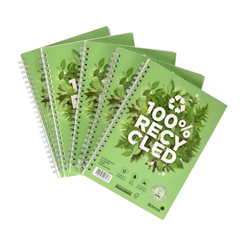 Silvine Premium Recycled A5 Wirebound Notebook, Pack of 5