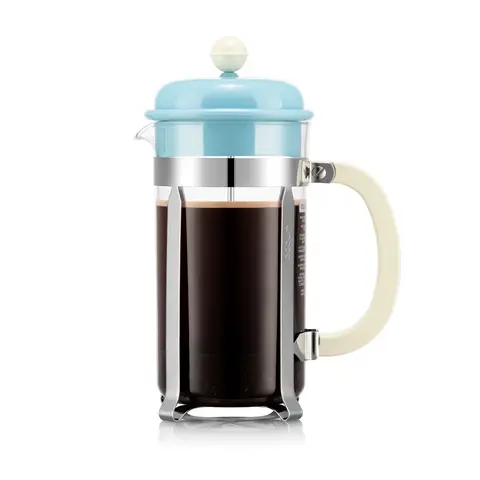 Bodum Caffettiera Franse Pers Koffiezetter - 1L, IJsblauw