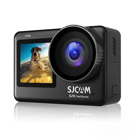 SJCAM SJ10 Pro Dual Screen Action Camera 4K Video 2.33 Inch Touch Screen with 1.3 Inch Selfie Display 6-Axis Gyro Stabilization 30m Waterproof with Case 70 Mins Recording Compact 6.5×4.5×3.1cm 20MP Photo Fast 5GHz WiFi to Phone Slow Motion for Vlogging Motorcycle Skiing Fishing