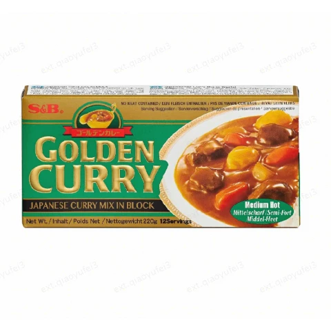 S&B Golden Curry Sauce Mix Medium Hot No Meat Contained 220g