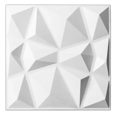 Premium 3D Wandpaneele im Diamantmuster - Weiß 30 × 30 cm (Packung mit 33)