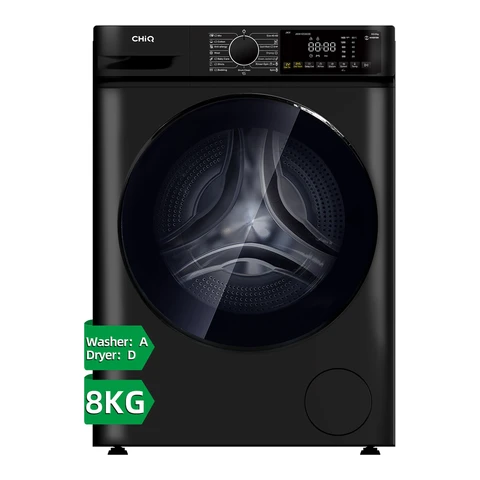 CHiQ JKW85882HB Washer Dryer, 8 kg/5 kg, 1400 Spin, Black, A/D Rated
