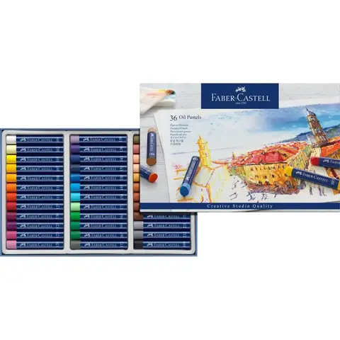 FABER-CASTELL Crayons de couleur à l’huile - Boîte en carton de 36