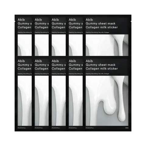 ABIB collageen- en melkformule kauwgommasker 27 ml x 10 stuks (1 doos met 10 stuks)