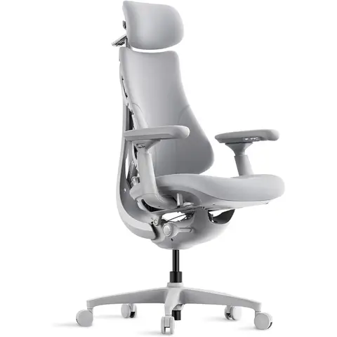 Libernovo Omni Chaise ergonomique dynamique Gris spatial 48 cm 1 pièce [Précommande ouverte, cadeau offert : un repose-pieds de 199 € avec précommande du 20 au 31 mai]