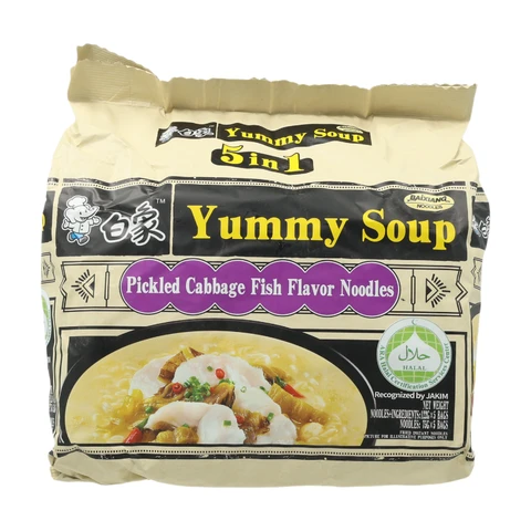 Baixiang Soup Good Drink Sichuan Hot and Sour Glass Noodles with Fish Fillet 5*118g