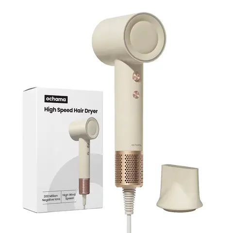 ochama Upgraded High-Speed Hair Dryer, 2 Speed & 4 Temperature Settings, 1600W High Power, 110,000 RPM, Only 360g, Negative Ions Hair Care, Fast Drying, Portable Hair Dryer