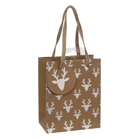 Holografische Mini-Kraft-Geschenktasche, Braun