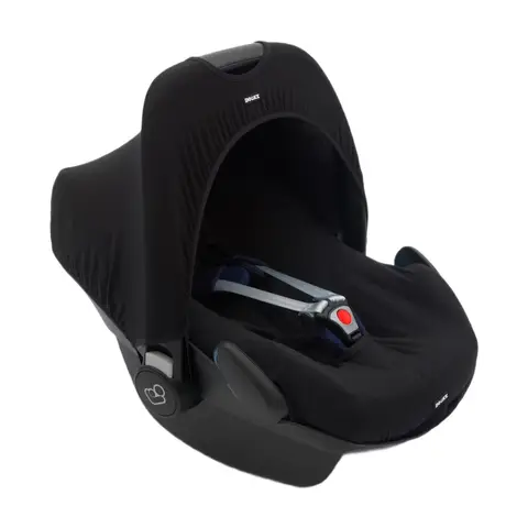 DOOKY Hoody Sonnenschutz für Babyschalen Schwarz Uni