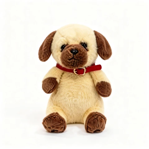 Peluche chien poméranien/ Spitz nain assis - 15 cm