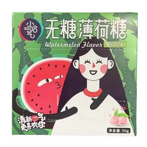 Xiaohaqi Zuckerfreie Minzbonbons mit Wassermelonengeschmack 50 g