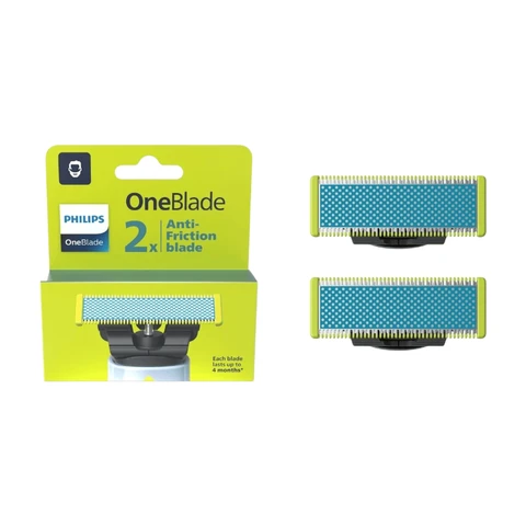 Ersatzklingen für PHILIPS QP225/50 OneBlade – kompatibel mit allen Griffen, Anti-Reibung, 4 Monate Laufzeit, wasserdicht
