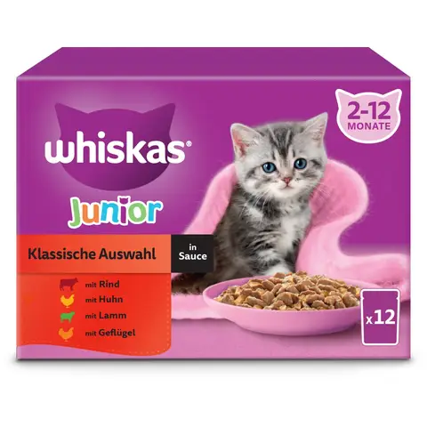 Whiskas Junior Klassische Auswahl in Sauce 12 x 85g