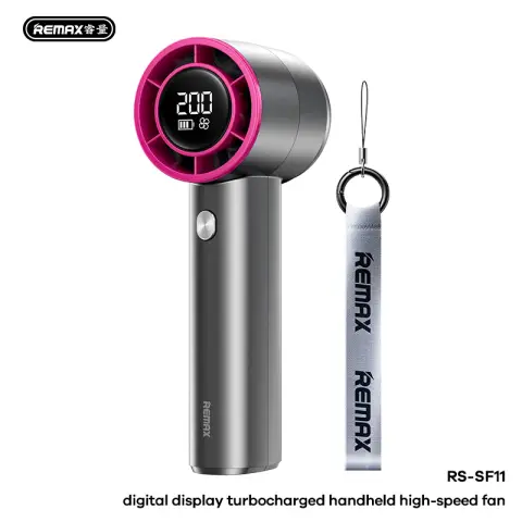 REMAX digital display turbocharged handheld high-speed fan Gun Purple