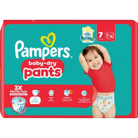 Pampers Baby dry pants Gr. 7 extra large 17+ kg Einzelpackung 18 St