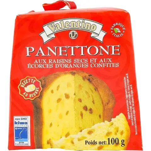 Del Duca Valentino Petit panettone aux raisins secs et aux écorces d'oranges confites - 100 g