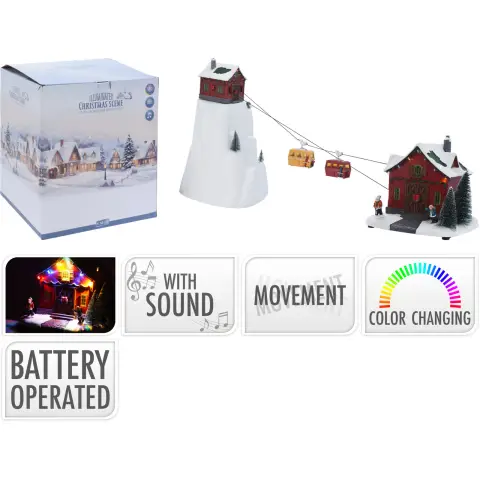 WINTER SCENERY CABLE CAR 53CM