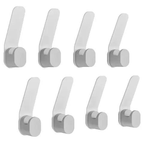 KAPANOU Lot de 8 porte-manteaux doubles muraux robustes en métal - Gris