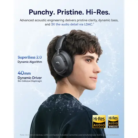 ?couteurs sans fil Baseus Bass EH10 NC avec annulation de bruit Couleur : Noir cosmique