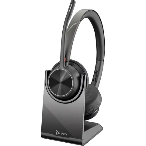 Poly Voyager 4320-M Headset Wireless - USB Type-A Bluetooth Charging Stand - Black