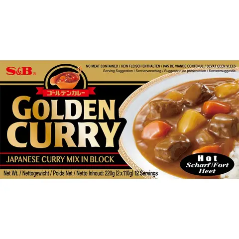 S&B Golden Curry Sauce Mix Hot 220g