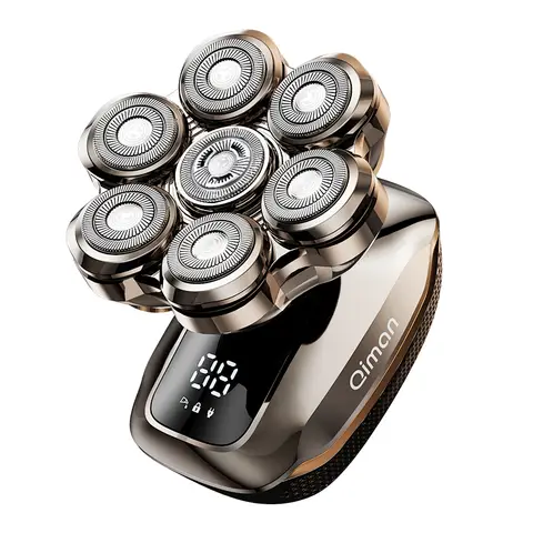 Qiman8005 Head Shavers for Bald Men 7D Floating Wet & Dry Electric Razor for Bald Heads with LED Smart Display 