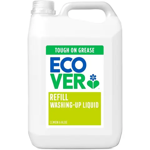Ecover Washing Up Liquid, Refill, Lemon & Aloe Vera, 5l