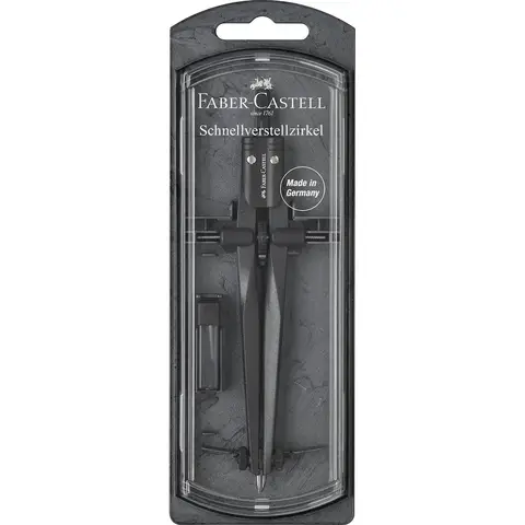 Faber-Castell Stream Quick Set Compass, Black Stone