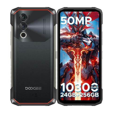 DOOGEE Blade 10 Power Rugged Smartphone (2025), 24GB RAM 256GB/2TB Storage, 10300mAh, Android, 50MP, 6.6" HD+ Display, 3 Card Slots, 4G Dual SIM Unlocked, Fingerprint/Face ID/NFC/GPS