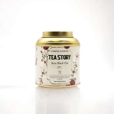 Tea Story Rose Black Tea [Luxury Gift] Relaxing Evening Blend, ECOCERT Organic Loose Leaf 80g