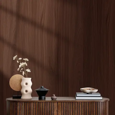 Murgall Coffee Brown Wood Grain Peel and Stick Wallpaper 60x508cm 1 Roll