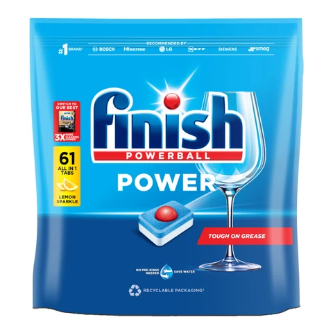 Finish Power Dishwashing Tablets, Lemon,  61 Tabs