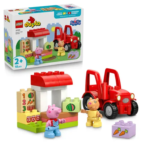 LEGO DUPLO Tracteur et stand de marché de Peppa Pig 10468 Set de jouets de construction pour tout-petits