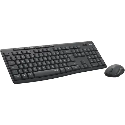 Logitech MK295 Kabelloses Tastatur- und Maus-Set mit SilentTouch-Technologie, Schnellzugriffstasten, Optische Abtastung, Nano-USB-Empfänger, Verzögerungsfreie Drahtlosverbindung, QWERTZ-Layout - Graphit, PC