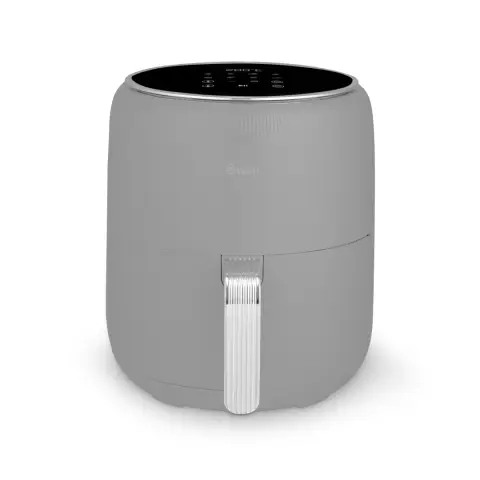 Swan SD10513GRY Retro Digital Air Fryer with Swan Cyclone Technology, 8 Pre-Set Cooking Options, Adjustable Temperature, 4.5L 1500W, Grey