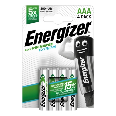 Energizer AAA 800mAh Recharge Extreme Batteries – Pack of 4