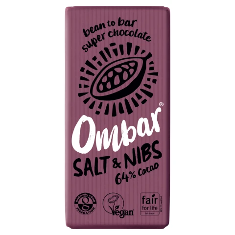 Ombar Chocolate Salt & Nibs Chocolate Bar - 70G
