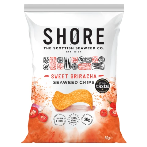 Shore Sriracha Seaweed Chips - 80G