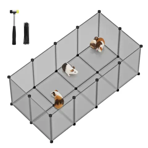 SONGMICS Plastic Cube Storage, 10 Slot, 43x31x173cm, Grey
