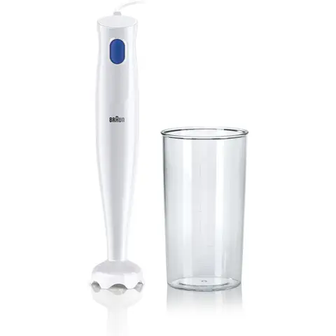 Braun Multiquick 1 Hand Blender, 450W, Lightweight, One-Speed, EasyTwist, White, MQ10.001P