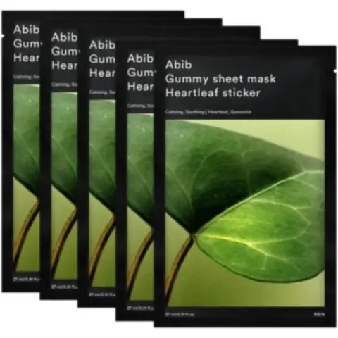ABIB Gummy Sheetmasker Heartleaf Sticker 10 stuks nieuwe Chewing Gum-serie Houttuynia Cordata