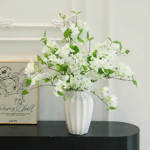 5PCS 29.52in/74.98cm
Bougainvillea Artificial Flowers Fake Bougainvillea Branches Faux Flowers Vines for Home，Garden，Wedding，Party，Indoor and Outdoor，Floral Arrangement and DIY Decor(white)