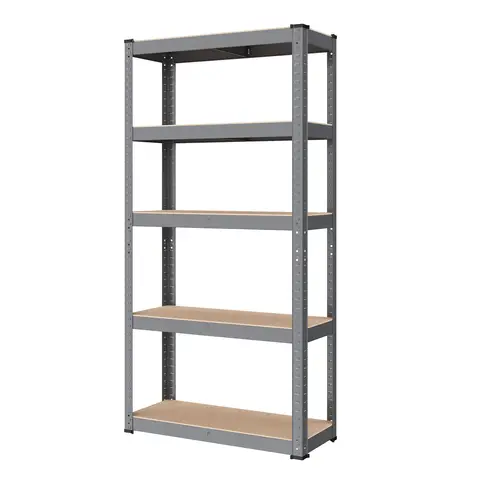 SONGMICSHOME 5-Tier Shelving Unit, Steel Shelving Unit for Storage, Load Capacity 650 kg, 30 x 75 x 150 cm, Grey 