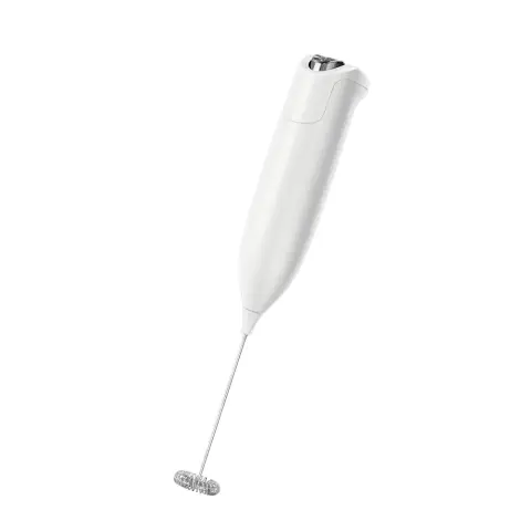 CUISYNC Wireless Electric Milk Frother - 304 Steel Whisk Invertible Storage Battery-Powered White KJBQ-93
