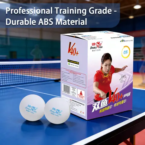 Double Fish V40+ No Star Training Seamed Table Tennis Balls Box of 100,white