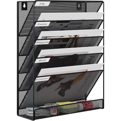 Senhoglb 6 Tier A4 Mesh Wall File Holder，Black, New Year Sale , Top gift picks