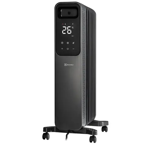 Electrolux Oil Filled Radiator – 1500W Heating Power, Adjustable Thermostat, Portable Design, Grey HEA2012ELGRY