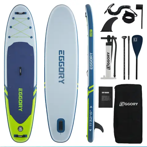 EGGORY Inflatable Stand Up Paddle Board  Fresh Blue Green 3350x830x150mm 1pc